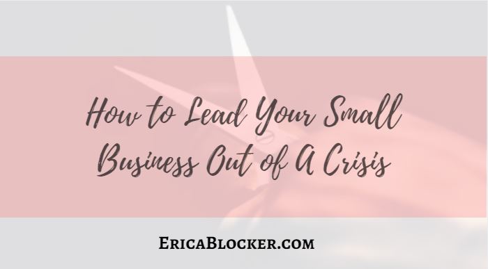 How to Lead Your Small Business Out of A Crisis